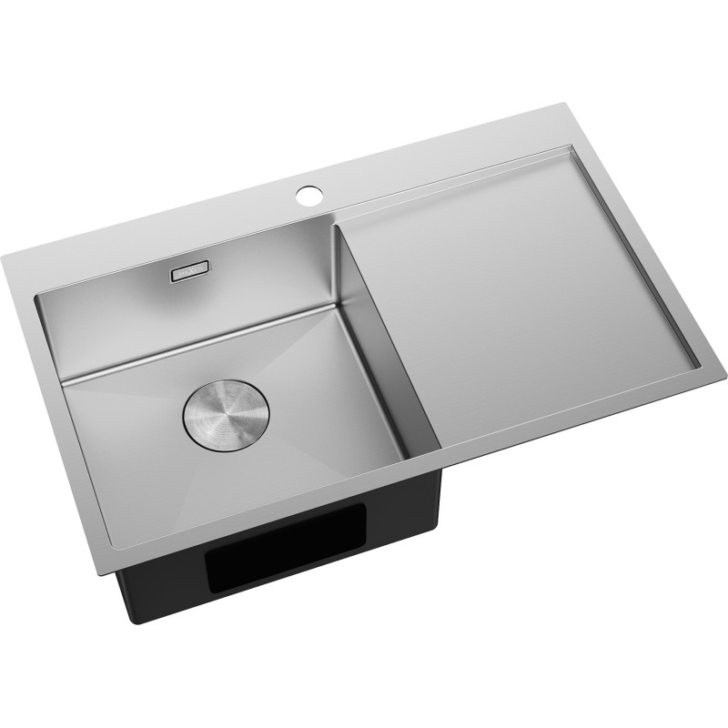 Mexen Exar zlewozmywak stalowy 1-komorowy z ociekaczem, lewy 780 x 480 mm, inox - 6433781010L-01