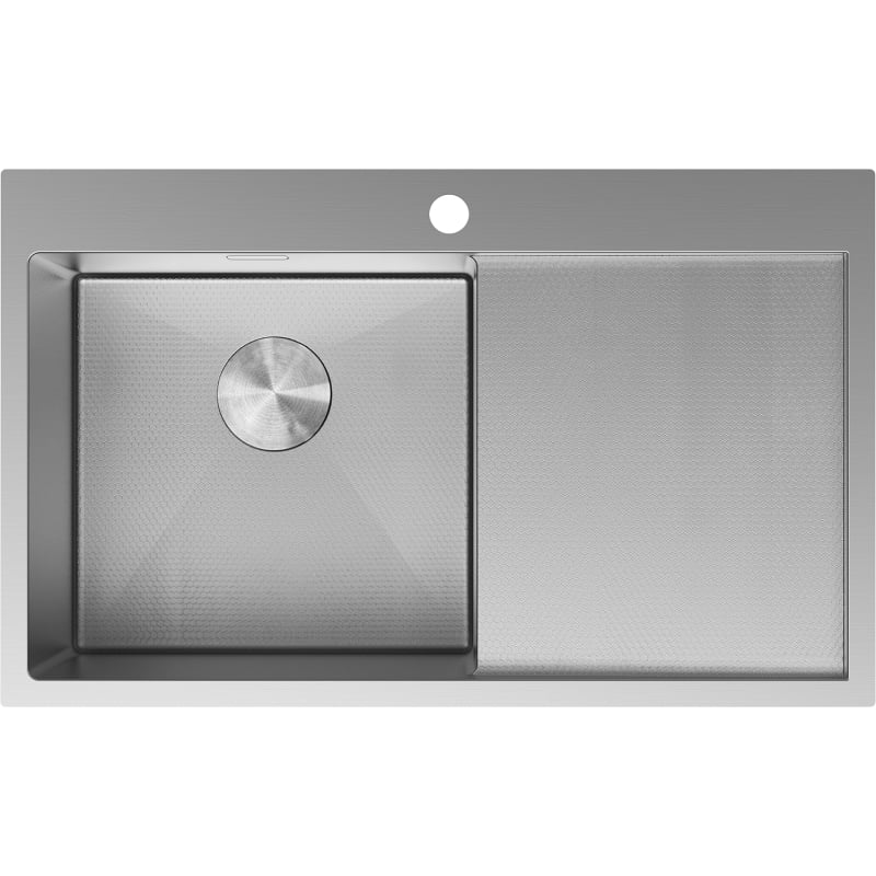 Mexen Exar zlewozmywak stalowy 1-komorowy z ociekaczem, lewy 780 x 480 mm, inox HC - 6433781010L-01HC
