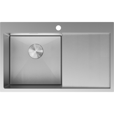 Mexen Exar zlewozmywak stalowy 1-komorowy z ociekaczem, lewy 780 x 480 mm, inox HC - 6433781010L-01HC