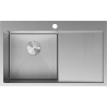 Mexen Exar stainless steel 1-bowl sink with drainer, left 780 x 480 mm, inox HC - 6433781010L-01HC
