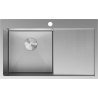 Mexen Exar zlewozmywak stalowy 1-komorowy z ociekaczem, lewy 780 x 480 mm, inox HC - 6433781010L-01HC