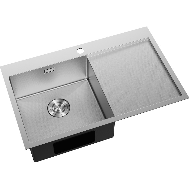 Mexen Exar zlewozmywak stalowy 1-komorowy z ociekaczem, lewy 780 x 480 mm, inox HC - 6433781010L-01HC