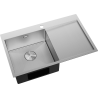 Mexen Exar Edelstahlspüle 1-becken mit Tropffläche links 780 x 480 mm, inox HC - 6433781010L-01HC