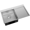 Mexen Exar zlewozmywak stalowy 1-komorowy z ociekaczem, lewy 780 x 480 mm, inox HC - 6433781010L-01HC