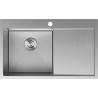 Mexen Exar tērauda virtuves izlietne ar vienu nodalījumu un kanalizācijas virsmu, kreisa 780 x 480 mm, inox HC