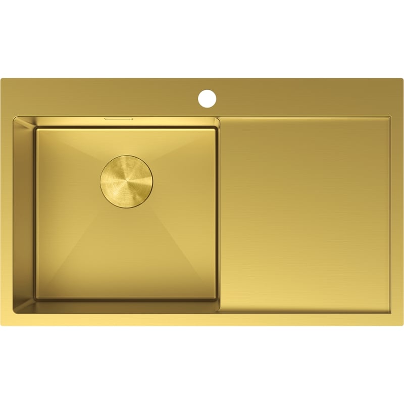 Mexen Exar zlewozmywak stalowy 1-komorowy z ociekaczem, lewy 780 x 480 mm, złoty - 6433781010L-55