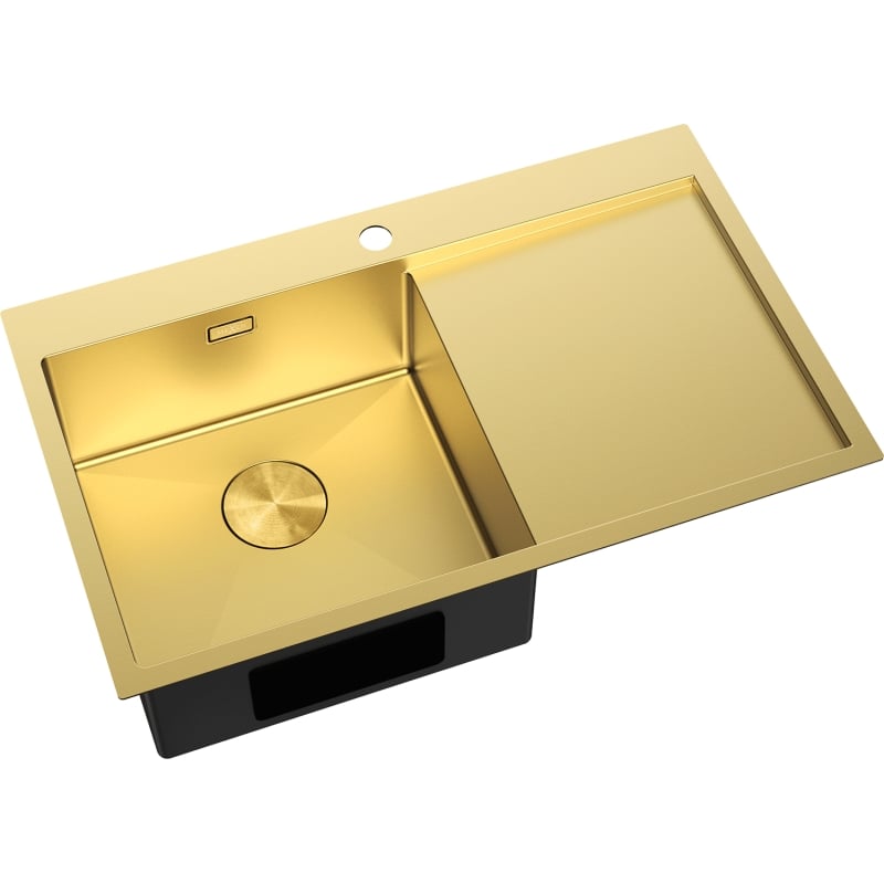 Mexen Exar zlewozmywak stalowy 1-komorowy z ociekaczem, lewy 780 x 480 mm, złoty - 6433781010L-55