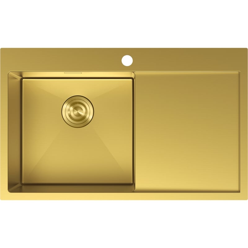 Mexen Exar čelični sudoper s 1 komorom s ocjednom plohom, lijevi 780 x 480 mm, zlatni - 6433781010L-55