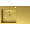 Mexen Exar fregadero de acero de 1 compartimento con escurridor, izquierdo 780 x 480 mm, dorado - 6433781010L-55