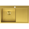 Mexen Exar roestvrijstalen spoelbak met 1 bak en links afdruiprek 780 x 480 mm, gouden HC - 6433781010L-55HC