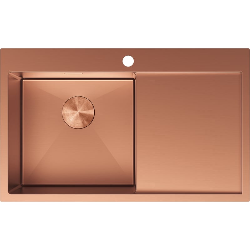 Mexen Exar zlewozmywak stalowy 1-komorowy z ociekaczem, lewy 780 x 480 mm, miedź - 6433781010L-65