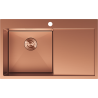 Mexen Exar évier en acier inoxydable à 1 bac avec égouttoir, gauche 780 x 480 mm, cuivre - 6433781010L-65