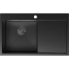 Mexen Exar tērauda virtuves izlietne ar vienu nodalījumu un reni, kreisā 780 x 480 mm, melna - 6433781010L-70