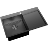 Mexen Exar roestvrijstalen gootsteen 1-baks met links afdruiprek 780 x 480 mm, zwart - 6433781010L-70