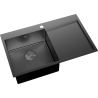 Mexen Exar terasest 1-kambriline kraanikauss äravooluga, vasak 780 x 480 mm, must - 6433781010L-70