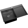 Mexen Exar Edelstahlspüle 1-beckig mit Abtropffläche links 780 x 480 mm, schwarz HC - 6433781010L-70HC