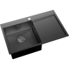 Mexen Exar roestvrijstalen gootsteen met 1 bak en afdruiprek links 780 x 480 mm, zwart HC - 6433781010L-70HC