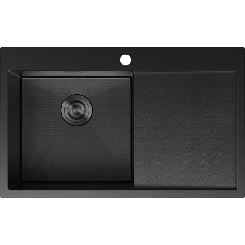Mexen Exar zlewozmywak stalowy 1-komorowy z ociekaczem, lewy 780 x 480 mm, czarny HC - 6433781010L-70HC