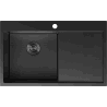 Mexen Exar évier en acier 1 bac avec égouttoir gauche 780 x 480 mm, noir HC - 6433781010L-70HC
