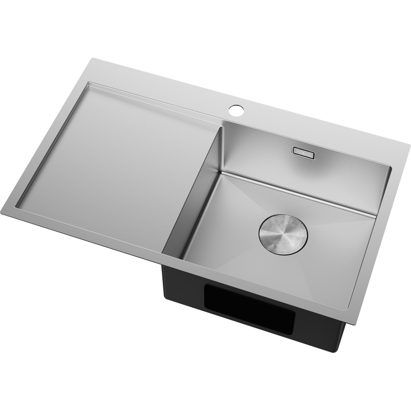 Mexen Exar Edelstahlspüle 1-beckig mit Ablage, rechts 780 x 480 mm, Inox - 6434781010P-01