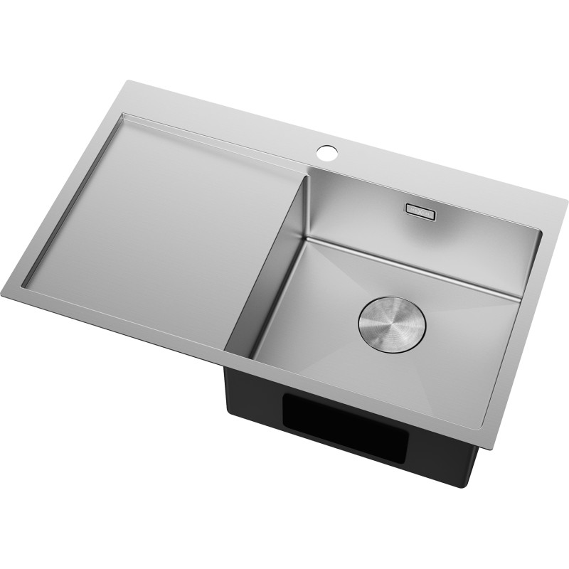 Mexen Exar zlewozmywak stalowy 1-komorowy z ociekaczem, prawy 780 x 480 mm, inox - 6434781010P-01
