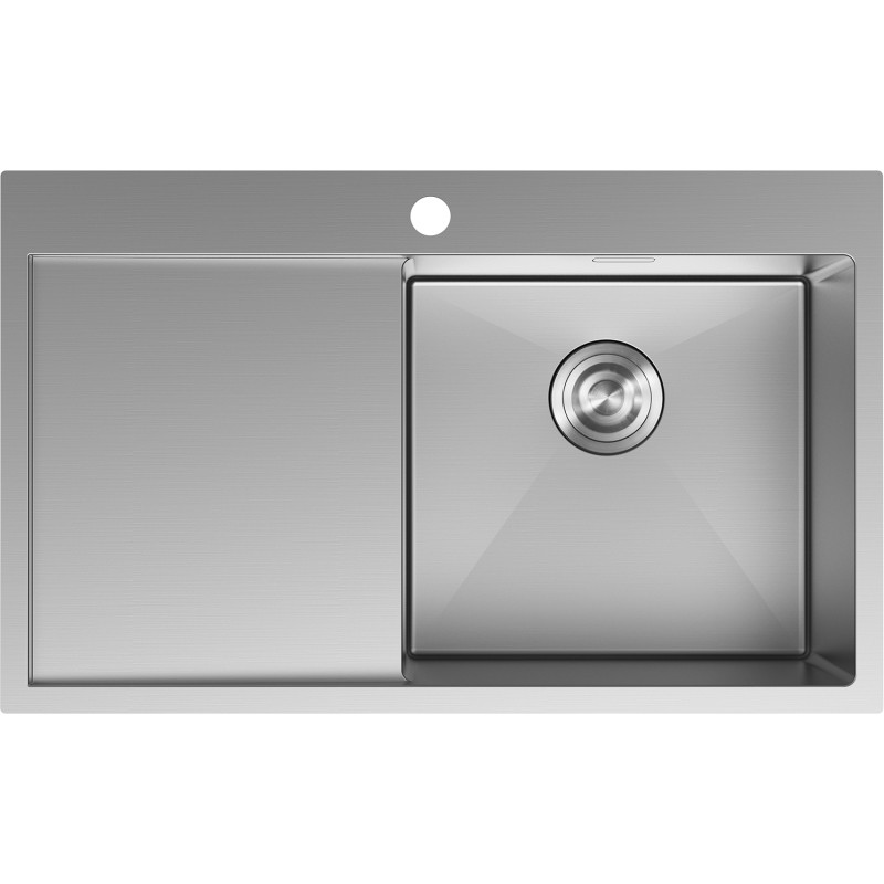 Mexen Exar zlewozmywak stalowy 1-komorowy z ociekaczem, prawy 780 x 480 mm, inox - 6434781010P-01