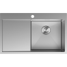 Mexen Exar zlewozmywak stalowy 1-komorowy z ociekaczem, prawy 780 x 480 mm, inox - 6434781010P-01