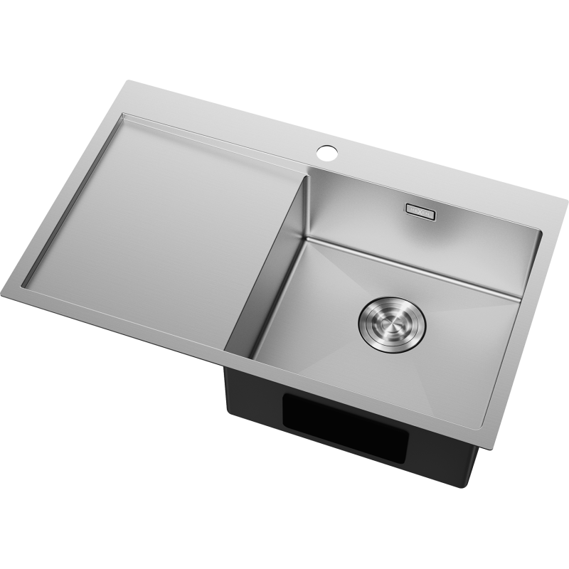 Mexen Exar Edelstahlspüle 1-beckig mit Ablage, rechts 780 x 480 mm, Inox - 6434781010P-01