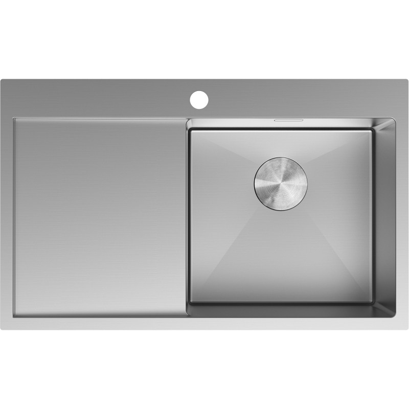 Mexen Exar zlewozmywak stalowy 1-komorowy z ociekaczem, prawy 780 x 480 mm, inox - 6434781010P-01