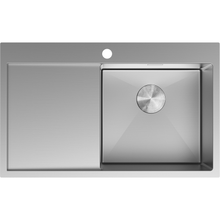 Mexen Exar zlewozmywak stalowy 1-komorowy z ociekaczem, prawy 780 x 480 mm, inox - 6434781010P-01