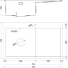 Mexen Exar évier en acier 1-bac avec égouttoir à droite 780 x 480 mm, inox HC - 6434781010P-01HC