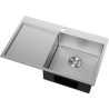 Mexen Exar évier en acier 1-bac avec égouttoir à droite 780 x 480 mm, inox HC - 6434781010P-01HC