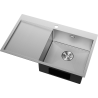 Mexen Exar roestvrijstalen spoelbak 1-compartiment met afvoer rechts 780 x 480 mm, inox HC - 6434781010P-01HC