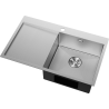 Mexen Exar roostevabast terasest 1-kausiga valamu kuivatuspinnaga, parempoolne 780 x 480 mm, inox HC - 6434781010P-01HC