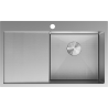 Mexen Exar roestvrijstalen spoelbak 1-compartiment met afvoer rechts 780 x 480 mm, inox HC - 6434781010P-01HC