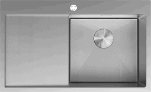 Mexen Exar stalen spoelbak 1-komerig met afdruipgedeelte, rechts 780 x 480 mm, inox HC - 6434781010P-01HC