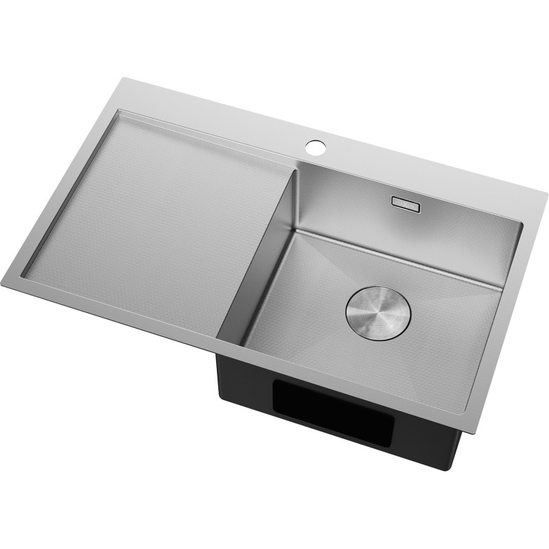 Mexen Exar zlewozmywak stalowy 1-komorowy z ociekaczem, prawy 780 x 480 mm, inox HC - 6434781010P-01HC