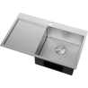 Mexen Exar évier en acier 1-bac avec égouttoir à droite 780 x 480 mm, inox HC - 6434781010P-01HC