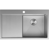 Mexen Exar roestvrijstalen spoelbak 1-compartiment met afvoer rechts 780 x 480 mm, inox HC - 6434781010P-01HC