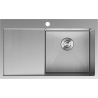 Mexen Exar roostevabast terasest 1-kausiga valamu kuivatuspinnaga, parempoolne 780 x 480 mm, inox HC - 6434781010P-01HC