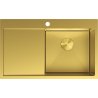 Mexen Exar évier en acier inoxydable à 1 bac avec égouttoir, droit 780 x 480 mm, doré - 6434781010P-55