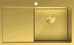 Mexen Exar Stahlspüle mit 1 Becken und Abtropffläche, rechts, 780 x 480 mm, gold - 6434781010P-55