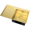 Mexen Exar Edelstahlspüle 1-Becken mit Abtropffläche rechts 780 x 480 mm, gold - 6434781010P-55