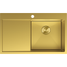 Mexen Exar évier en acier 1 bac avec égouttoir droit 780 x 480 mm, doré - 6434781010P-55