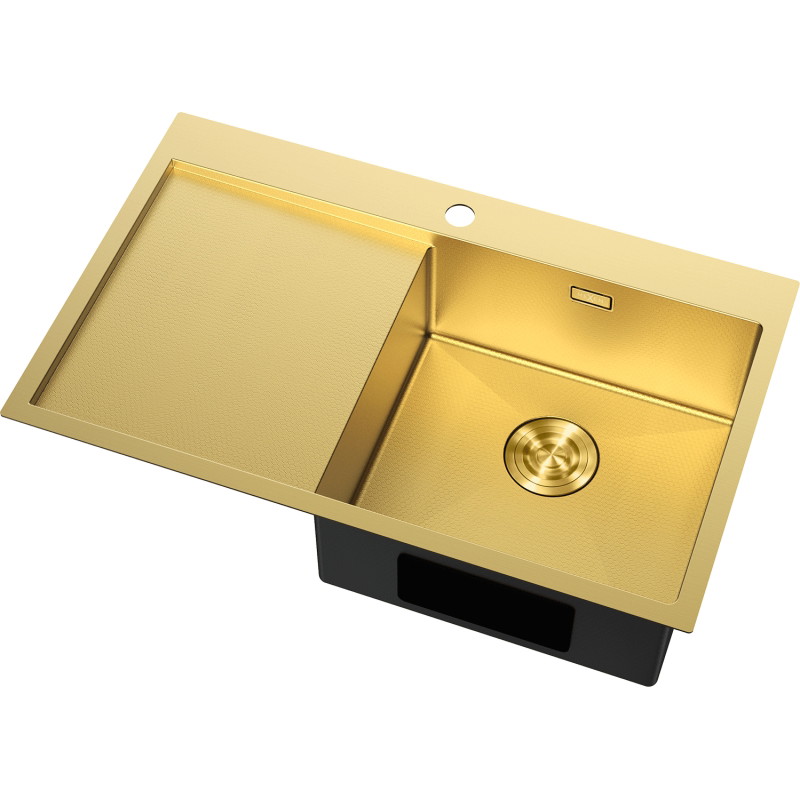 Mexen Exar zlewozmywak stalowy 1-komorowy z ociekaczem, prawy 780 x 480 mm, złoty HC - 6434781010P-55HC