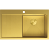 Mexen Exar fregadero de acero inoxidable de 1 seno con escurridor, derecho 780 x 480 mm, dorado HC - 6434781010P-55HC