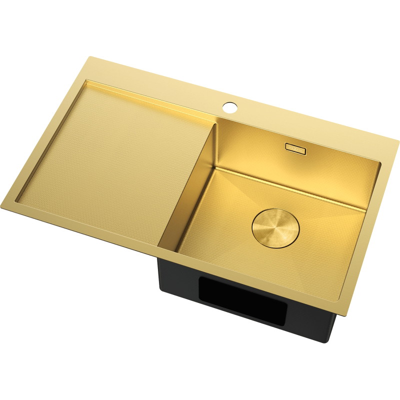 Mexen Exar zlewozmywak stalowy 1-komorowy z ociekaczem, prawy 780 x 480 mm, złoty HC - 6434781010P-55HC