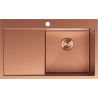 Mexen Exar Edelstahlspüle 1-Becken mit Abtropffläche rechts 780 x 480 mm, Kupfer - 6434781010P-65
