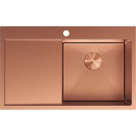 Mexen Exar enokomorna jeklena pomivalna korita z odcejalnikom, desni 780 x 480 mm, baker - 6434781010P-65