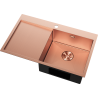 Mexen Exar évier en acier inoxydable 1 bac avec égouttoir droit 780 x 480 mm, cuivre HC - 6434781010P-65HC